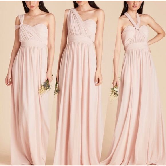 Birdy Grey Grace Convertible Dress Gown Chiffon Rose Quartz Small NWT - Picture 3 of 13